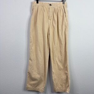 Free People Pants Womens 0 Tan Khaki High Rise Wide Leg Relaxed Boho Hippie